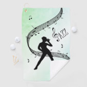 Jazz Dance Green Music Golfhanddoek (Insitu)