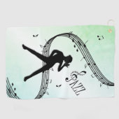Jazz Dance Green Music Golfhanddoek (Horizontaal)