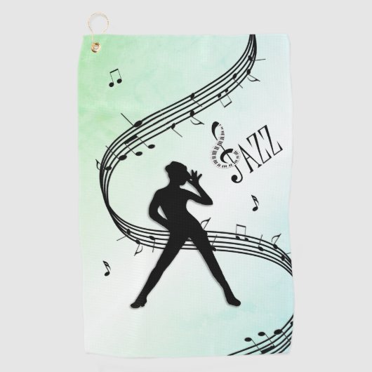 Jazz Dance Green Music Golfhanddoek (Voorkant)