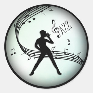 Jazz Dance Green Music Ronde Sticker