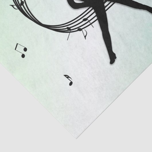 Jazz Dance Green Music Tissuepapier (Detail)