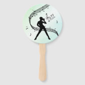 Jazz Dance Groene Muziek Handwaaier (Achterkant)