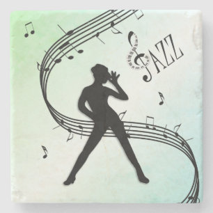 Jazz Dance Groene Muziek Stenen Onderzetter