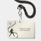 Jazz Dance instructeur met naam a/ Station Golden Badge (Voorzijde met lanyard)
