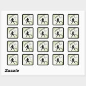 Jazz Dance Olive Groene Muziek Vierkante Sticker (Vel)