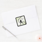 Jazz Dance Olive Groene Muziek Vierkante Sticker (Envelop)