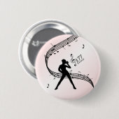 Jazz Dance Pink Music Button (Voorkant /achterkant)