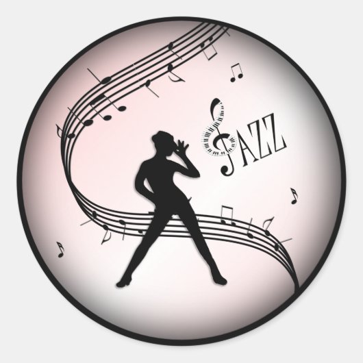 Jazz Dance Pink Music Classic Round Sticker (Voorkant)