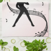 Jazz Dance Pink Music Kitchen Towel Theedoek (Gevouwen)
