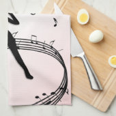 Jazz Dance Pink Music Kitchen Towel Theedoek (Quarter Fold)