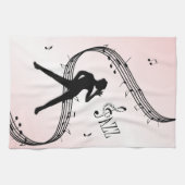 Jazz Dance Pink Music Kitchen Towel Theedoek (Horizontaal)
