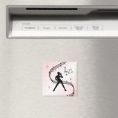 Jazz Dance Pink Music Magnet (Insitu (Vaatwasser))