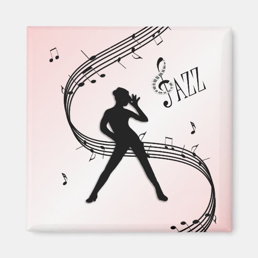 Jazz Dance Pink Music Magnet (Voorkant)