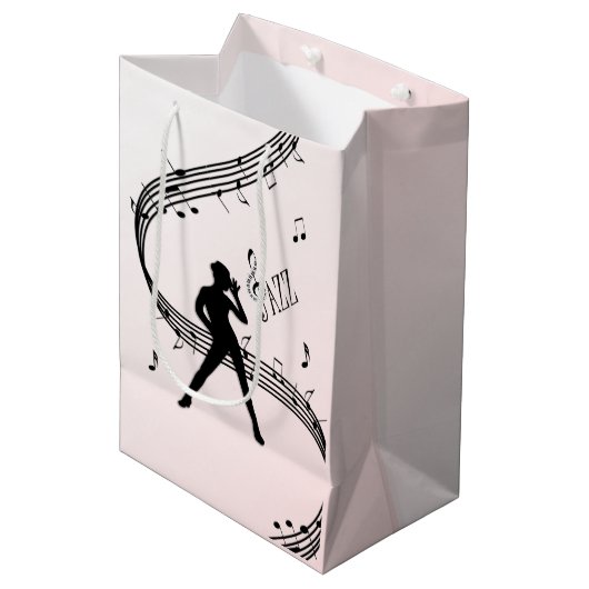 Jazz Dance Pink Music Medium Cadeauzakje (Voorkant Gekanteld)