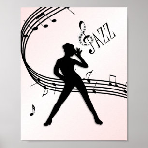 Jazz Dance Pink Music Poster