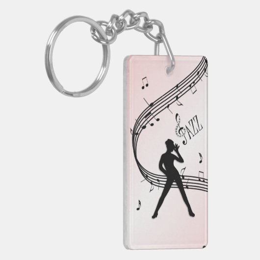 Jazz Dance Pink Music Sleutelhanger (Voorkant Links)