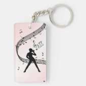 Jazz Dance Pink Music Sleutelhanger (achterkant)