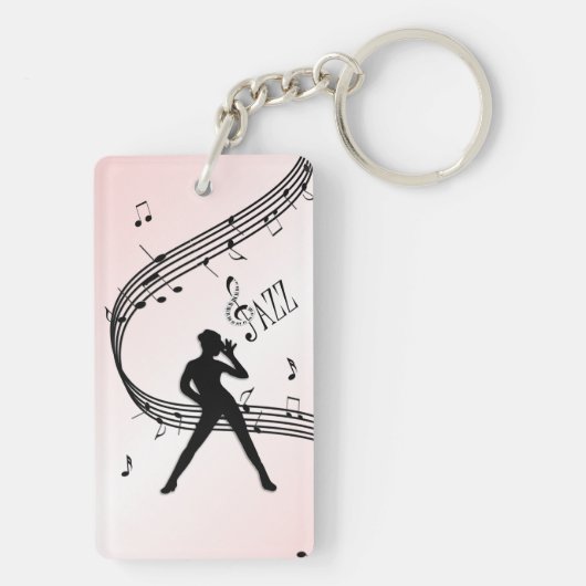 Jazz Dance Pink Music Sleutelhanger (achterkant)