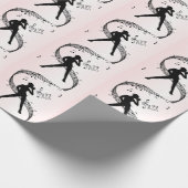 Jazz Dance Pink Music Wrapping Paper Cadeaupapier (Hoek)