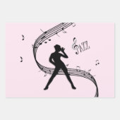 Jazz Dance Pink Music Wrapping Paper Sheets (Voorkant)
