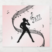 Jazz Dance Roze Muziek Mousserende Wijn Label Sparkling Wijnetiket (Enkel label)