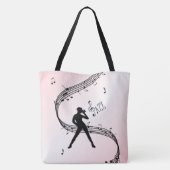 Jazz Dance Roze Muziektas Tote Bag (Achterkant)