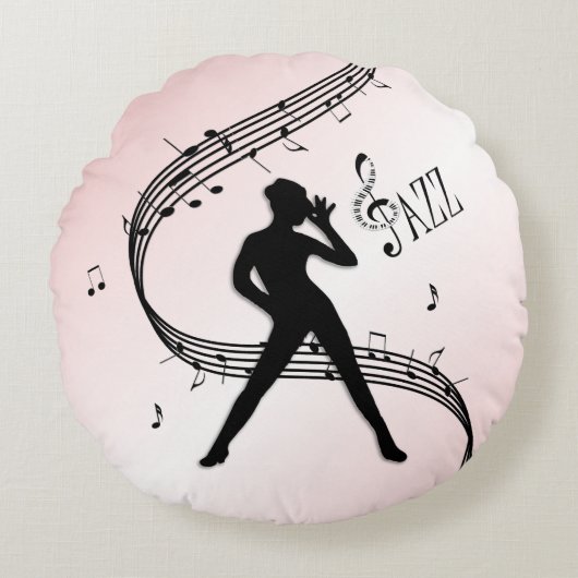 Jazz Dance Roze Ronde Kussen (Voorkant)