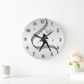 Jazz Dance Silver Black Numbers Grote Klok (Huis)