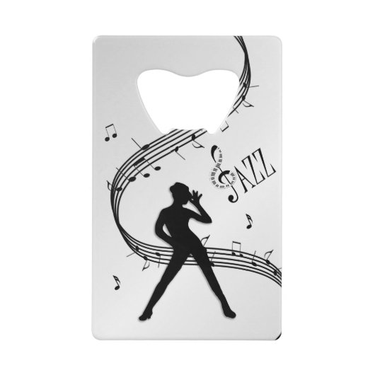 Jazz Dance Silver Creditkaart Flessenopener (Voorkant)