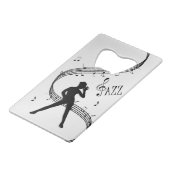 Jazz Dance Silver Creditkaart Flessenopener (Voorkant Gekanteld)