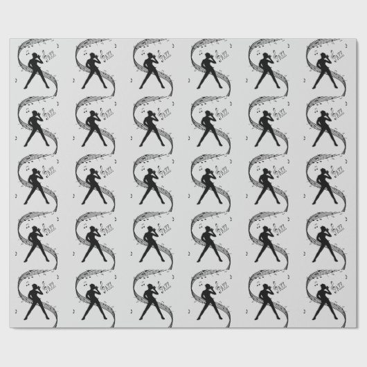 Jazz Dance Silver Music Cadeaupapier (Vlak)