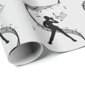 Jazz Dance Silver Music Cadeaupapier (Rol Hoek)