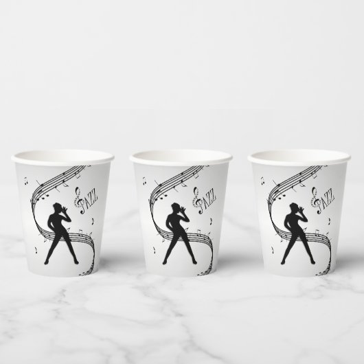 Jazz Dance Silver Music Paper Cups Papieren Bekers (Multi)