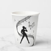 Jazz Dance Silver Music Paper Cups Papieren Bekers (Voorkant)