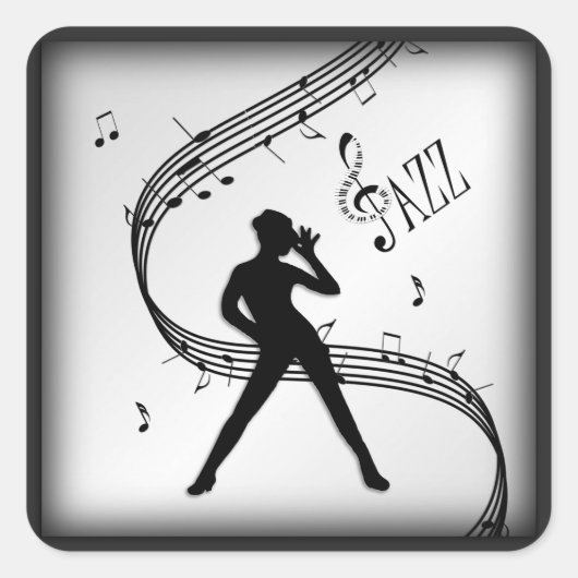 Jazz Dance Silver Vierkante Sticker (Voorkant)