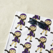 Jazz Dance Teacher Overweging Zwarte Paarse kostuu Strandlaken (In situ)