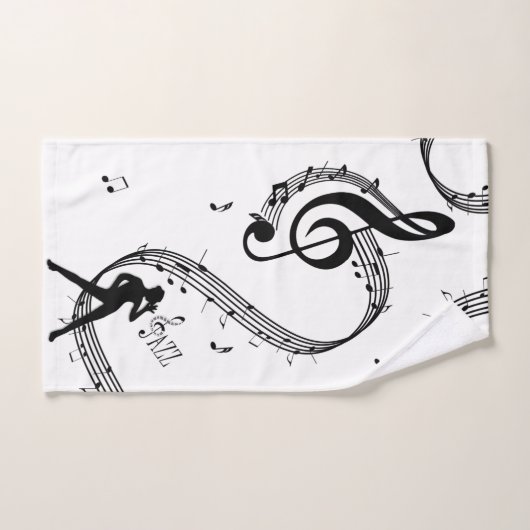 Jazz Dance White Music Bath-handdoekset Bad Handdoek (Handdoek)
