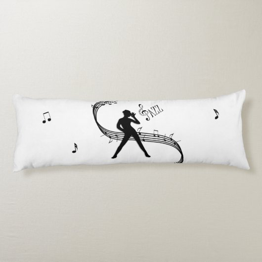 Jazz Dance White Music Body Pillow Lichaamskussen (Achterkant)
