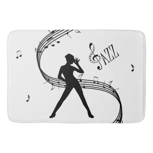 Jazz Dance Witte Muziek Badmat (Voorkant)