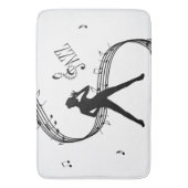 Jazz Dance Witte Muziek Badmat (Voorkant Verticaal)