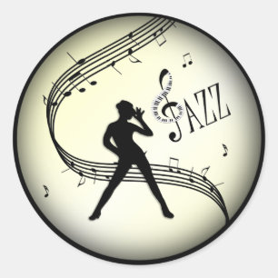Jazz Dance Yellow Music Ronde Sticker