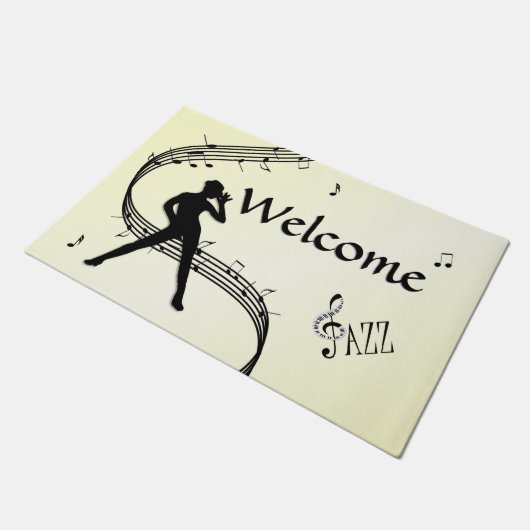 Jazz Dance Yellow Music Welkom Deurmat (Schuin)