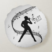 Jazz Dance Zilver Rond Kussen (Achterkant)