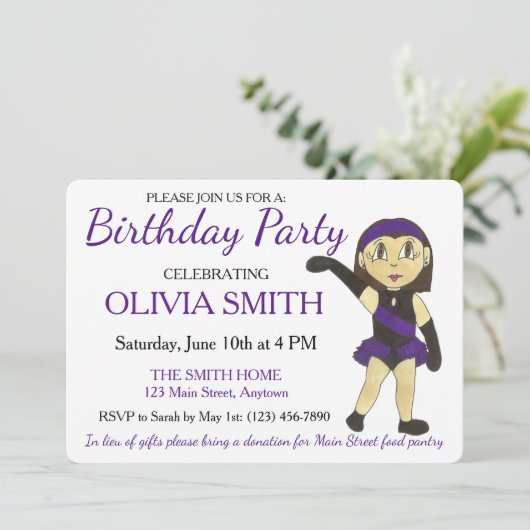 Jazz Dancer Dance Thema Verjaardagsfeest Kaart (Staand voorkant)