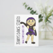 Jazz Dancer Gepersonaliseerd Dance Studio School T Briefkaart (Staand voorkant)