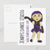 Jazz Dancer Gepersonaliseerd Dance Studio School T Briefkaart (Voorkant / Achterkant)