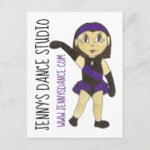 Jazz Dancer Gepersonaliseerd Dance Studio School T Briefkaart (Voorkant)