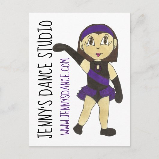 Jazz Dancer Gepersonaliseerd Dance Studio School T Briefkaart (Voorkant)