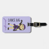 Jazz Dancer Personalized Dance Teacher Bag Paars Bagagelabel (Voorkant horizontaal)