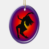 Jazz dancer silhouette op multi-achtergrond keramisch ornament (Rechts)